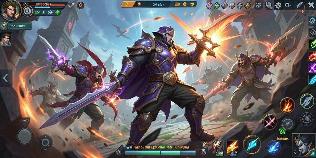 Tampilan menakjubkan dari pertempuran dalam game MOBA 3446.