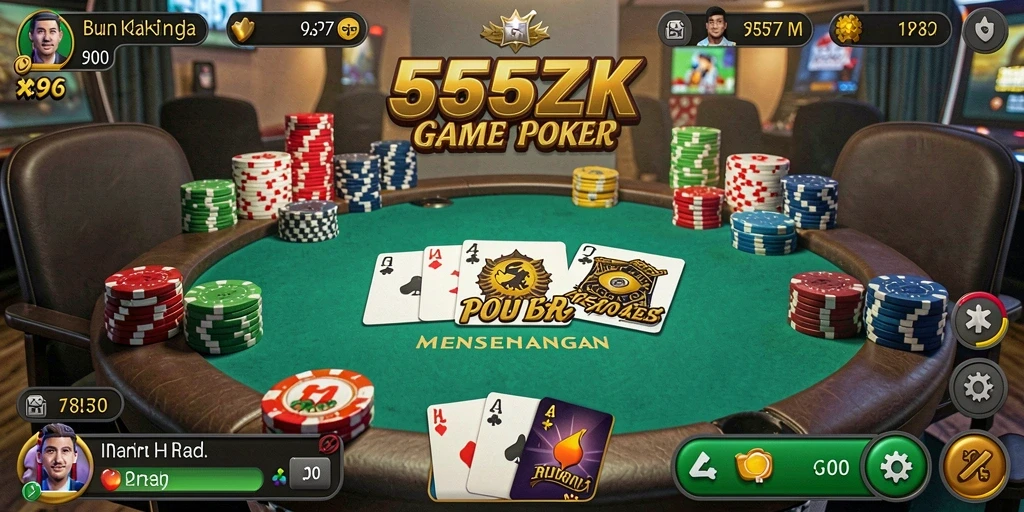 Tampilan gameplay Poker yang menarik dan interaktif.