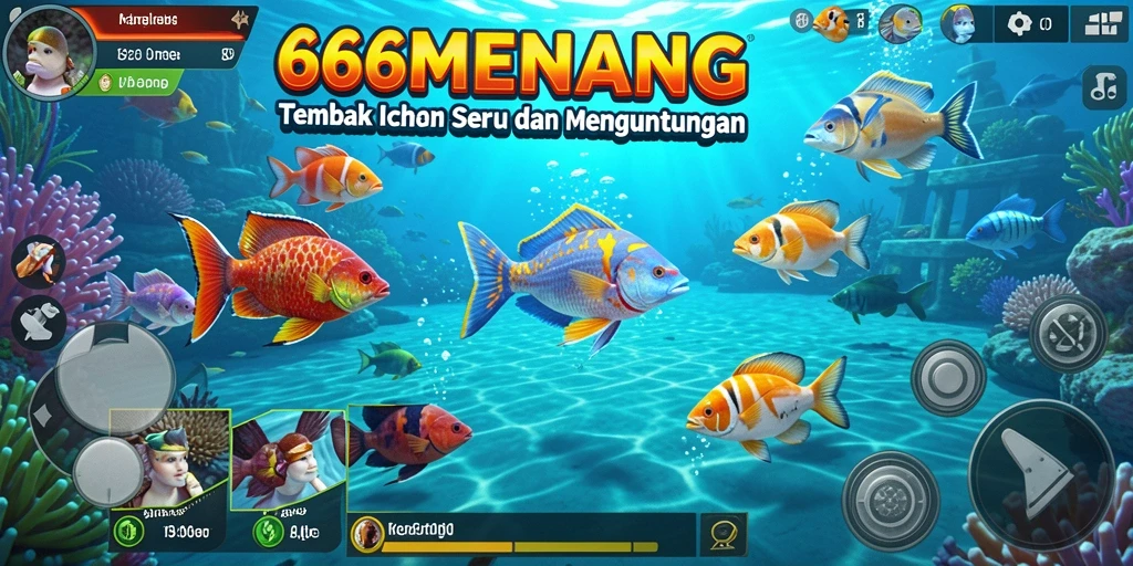 Tampilan gameplay seru di dalam game Tembak Ikan 666MENANG.