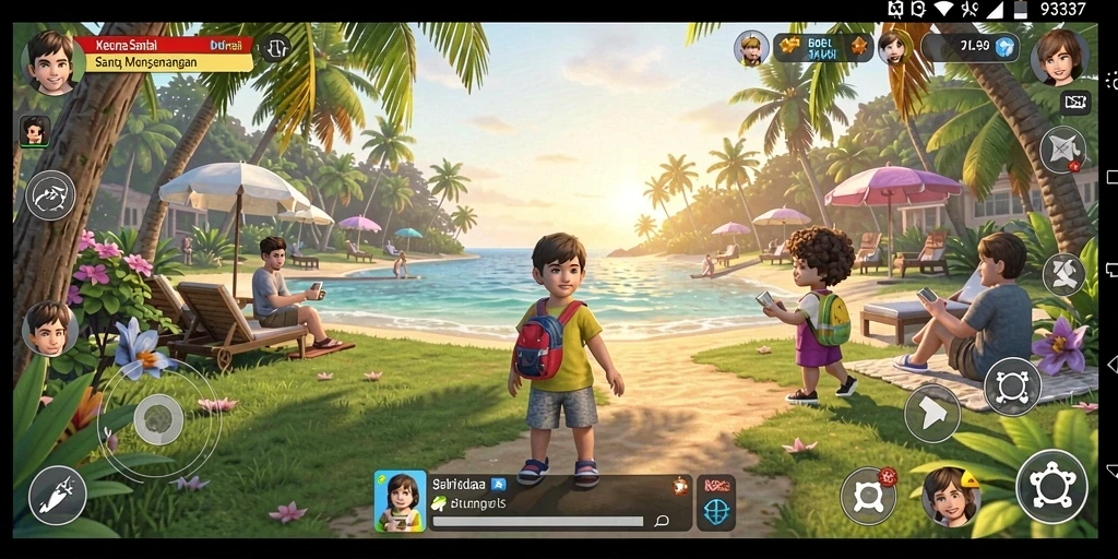 Tampilan gameplay 93337 yang ceria dan menghibur.