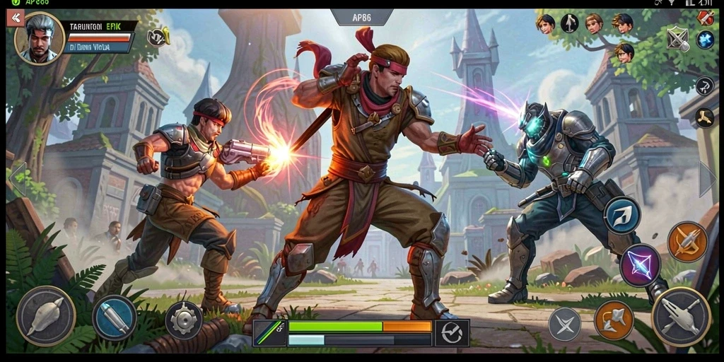 Tampilan gameplay pertarungan yang seru dan mendebarkan di AP686.