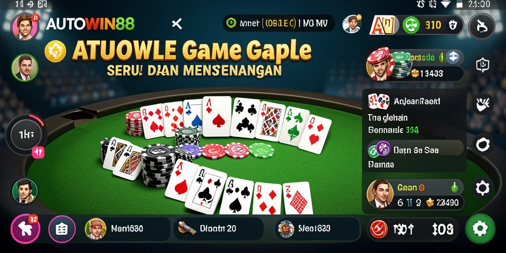 Tampilan gameplay seru AUTOWIN88 dalam permainan Gaple.