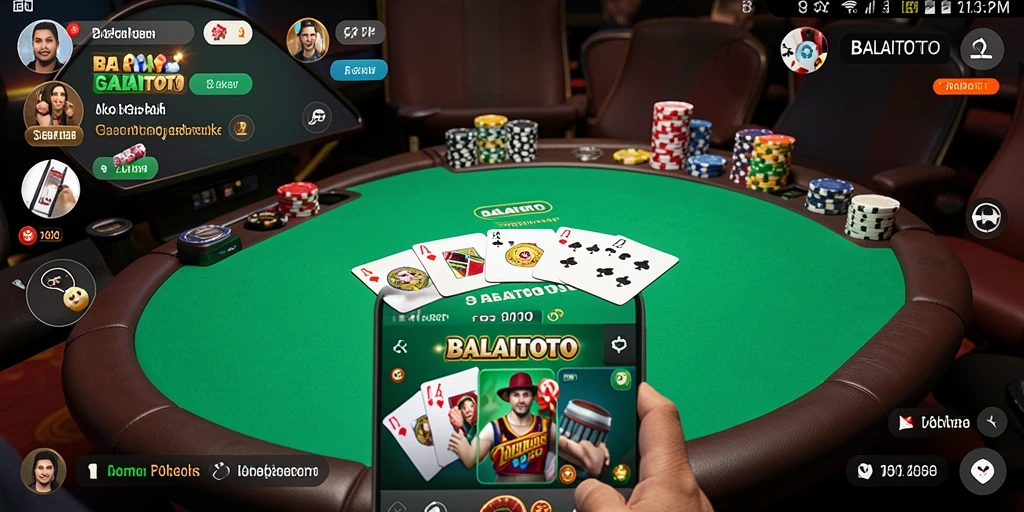 Tampilan seru dari gameplay poker di BALAITOTO.