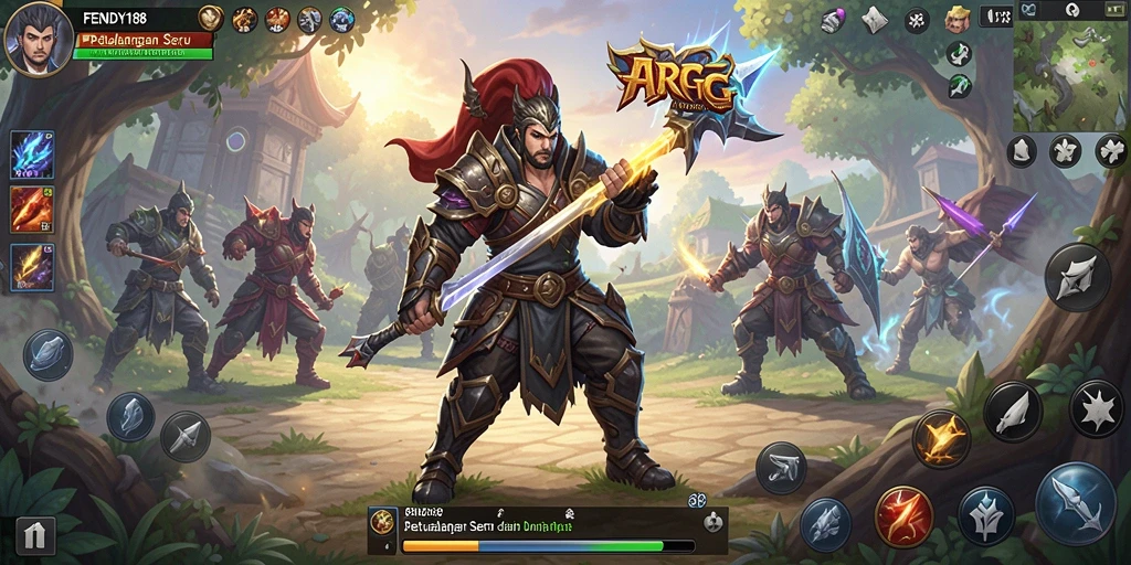 Tampilan gameplay aksi seru dalam FENDY188 yang menampilkan pertempuran melawan monster.