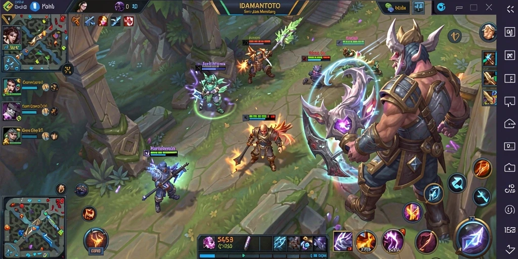 Tangkapan layar dari gameplay seru IDAMANTOTO dalam pertarungan MOBA.