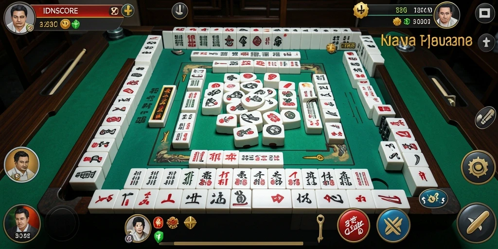 Tampilan menarik gameplay IDNSCORE menyediakan pengalaman Mahjong yang memukau.