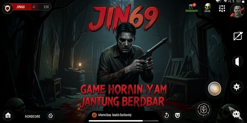 Screenshot gameplay JIN69 yang menegangkan dengan suasana horor yang mendalam.