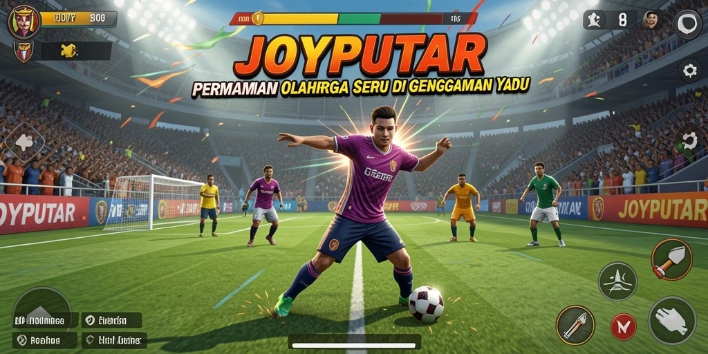 Screenshot utama dari JOYPUTAR menampilkan aksi olahraga seru.