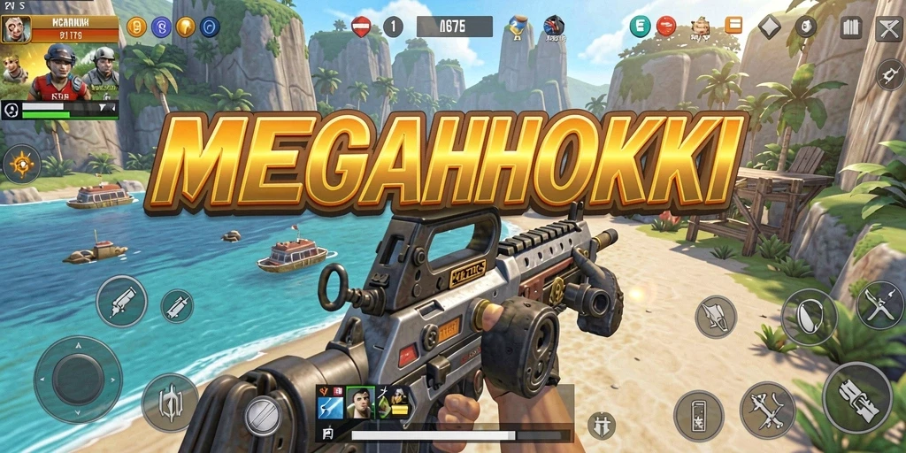 Tangkapan layar MEGAHOKI yang menunjukkan aksi seru dalam gameplay TPS.
