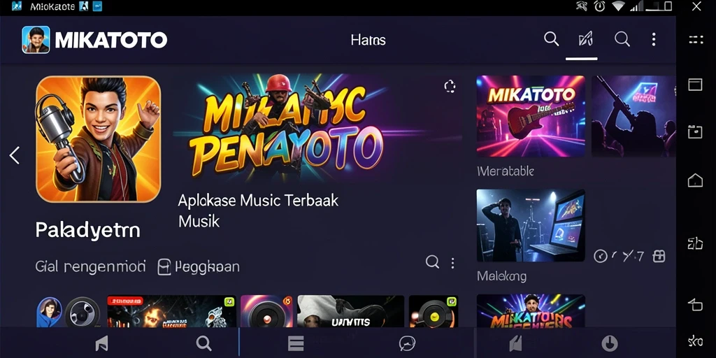 Tampilan gameplay MIKATOTO dengan tantangan musik yang seru.