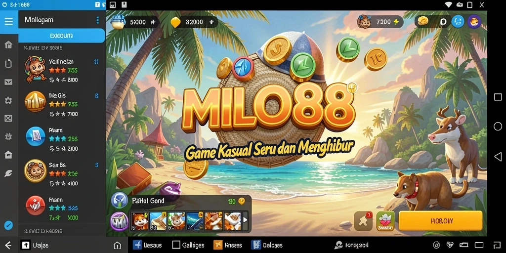 Tampilan gameplay seru dalam MILO88 yang penuh warna dan tantangan.