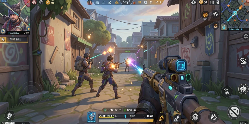 Tampilan gameplay menarik dari MLBB8 dengan aksi FPS yang seru.
