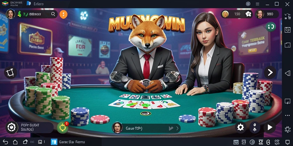 Tampilan gameplay seru dari MUSANGWIN, penuh aksi dan strategi poker.