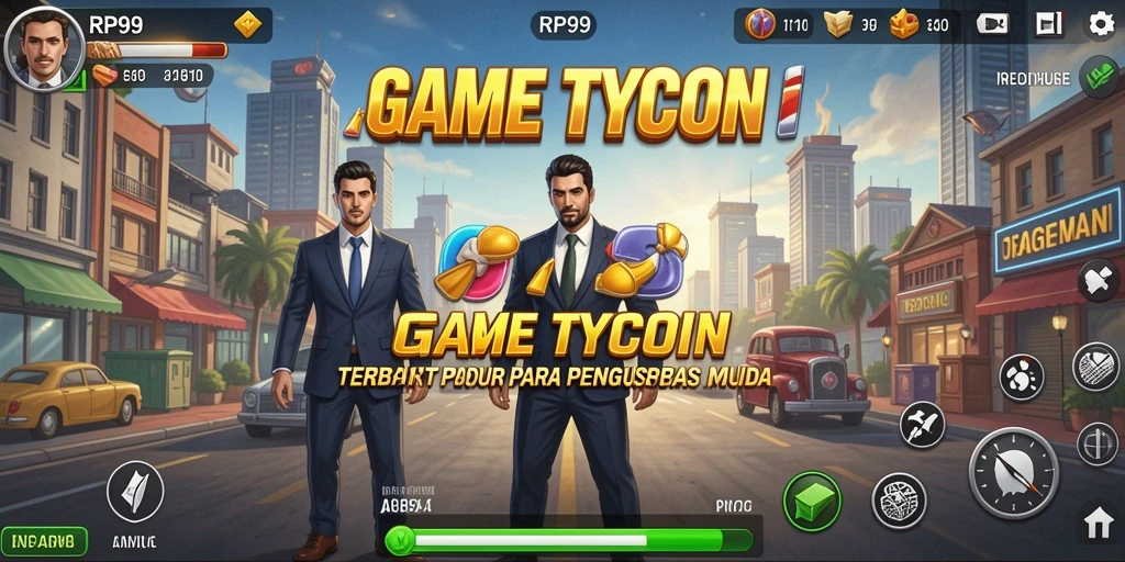 Screenshot gameplay RP99 menunjukkan momen strategis pengelolaan bisnis yang seru.