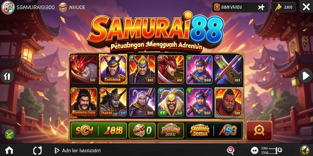 Tampilan utama gameplay SAMURAI88 yang mendebarkan dan penuh semangat.