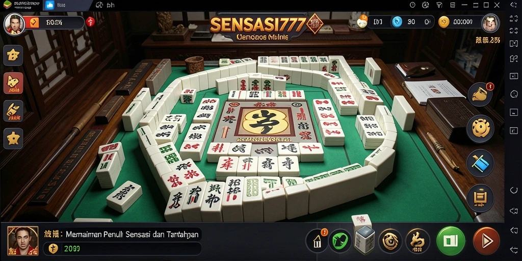 Tangkapan layar gameplay SENSASI777 yang menampilkan aksi Mahjong yang seru.