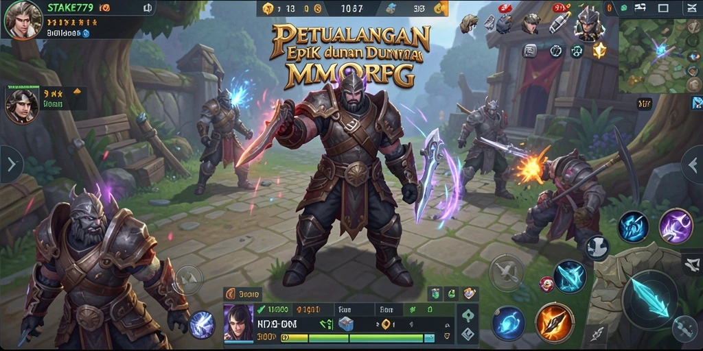 Tampilan epik dari gameplay MMORPG STAKE779 yang menawan.