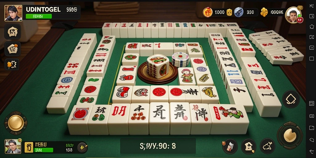 Tampilan gameplay UDINTOGEL yang menarik dalam permainan Mahjong.