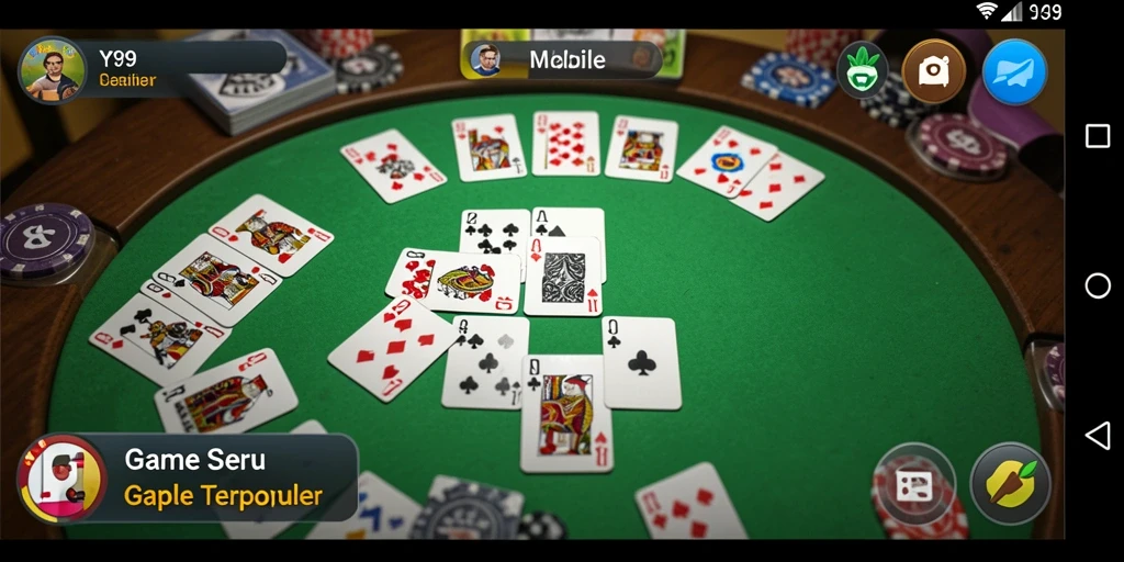 Tampilan gameplay Gaple di aplikasi Y89 yang menarik.